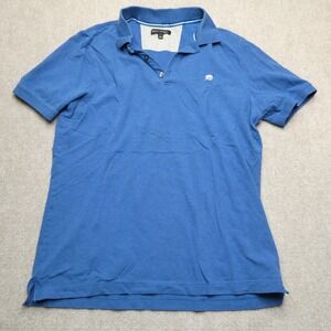 Banana Republic Polo Shirt Mens Large Blue Solid Elephant Golf Preppy Casual‎